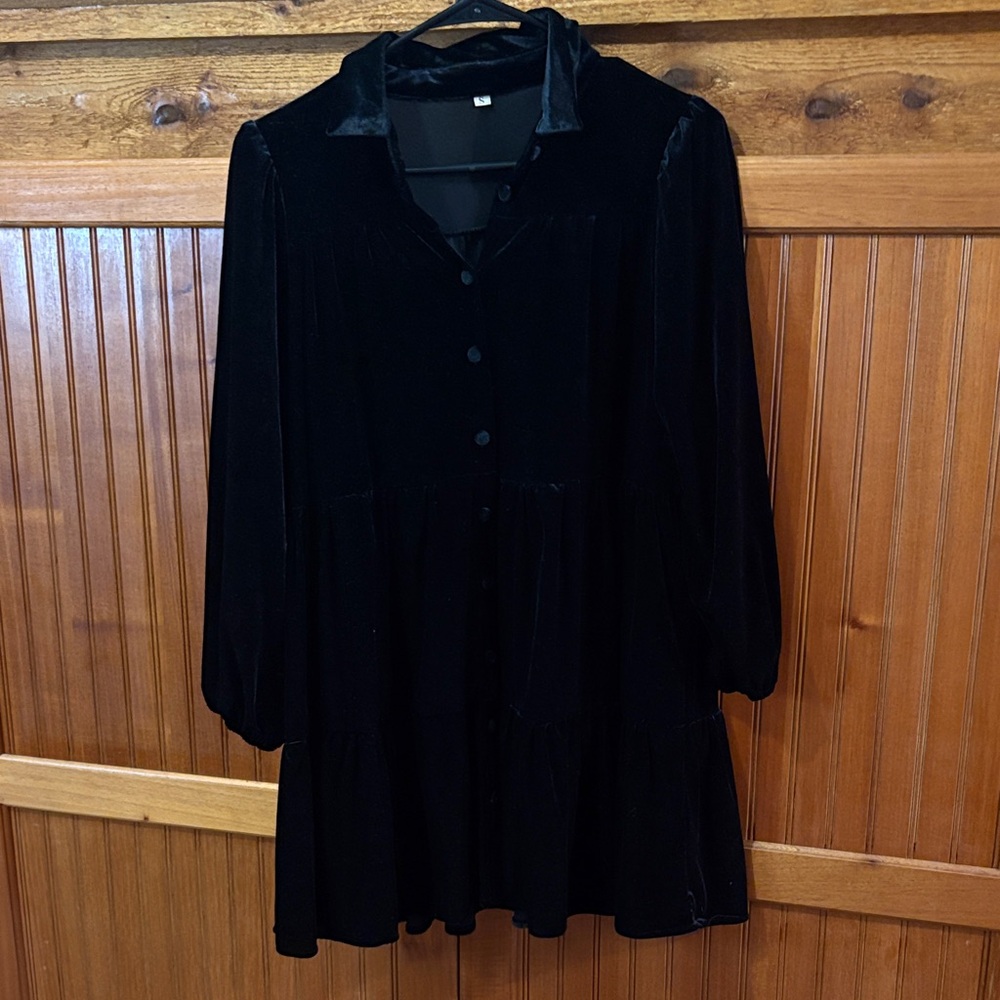 Elegant Black Velvet Dress